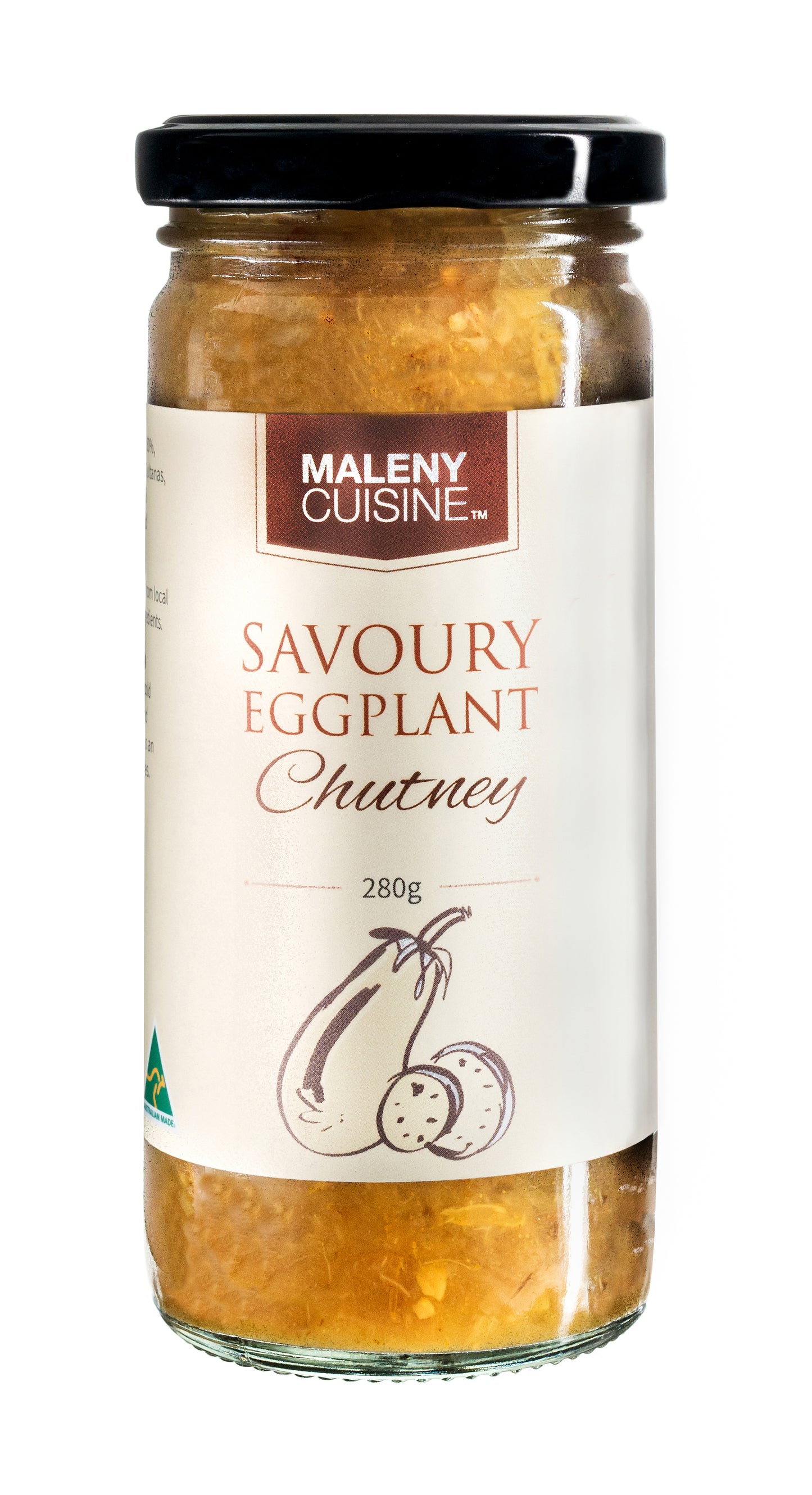 Maleny Cuisine Savoury Eggplant Chutney - 280g. Gluten Free