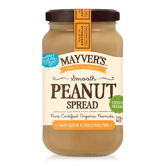 Mayver’s Organic Smooth Peanut Spread 375g