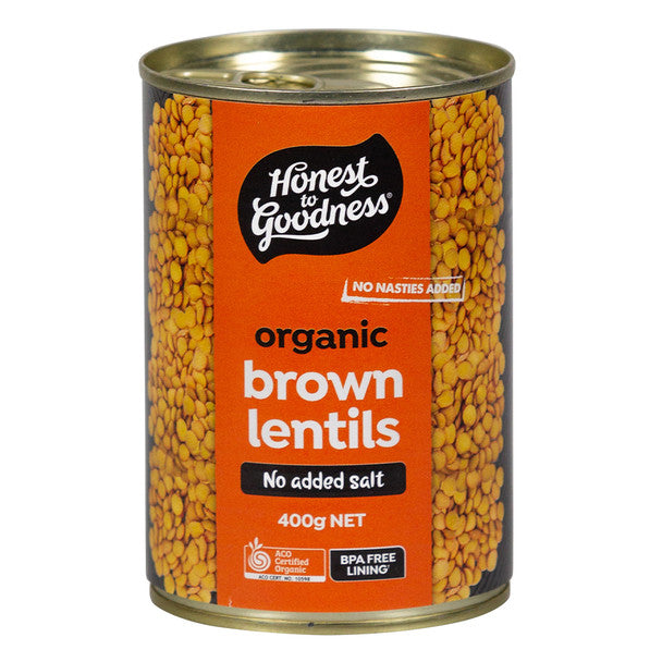 Honest To Goodness Organic Brown Lentils 400g, no added salt